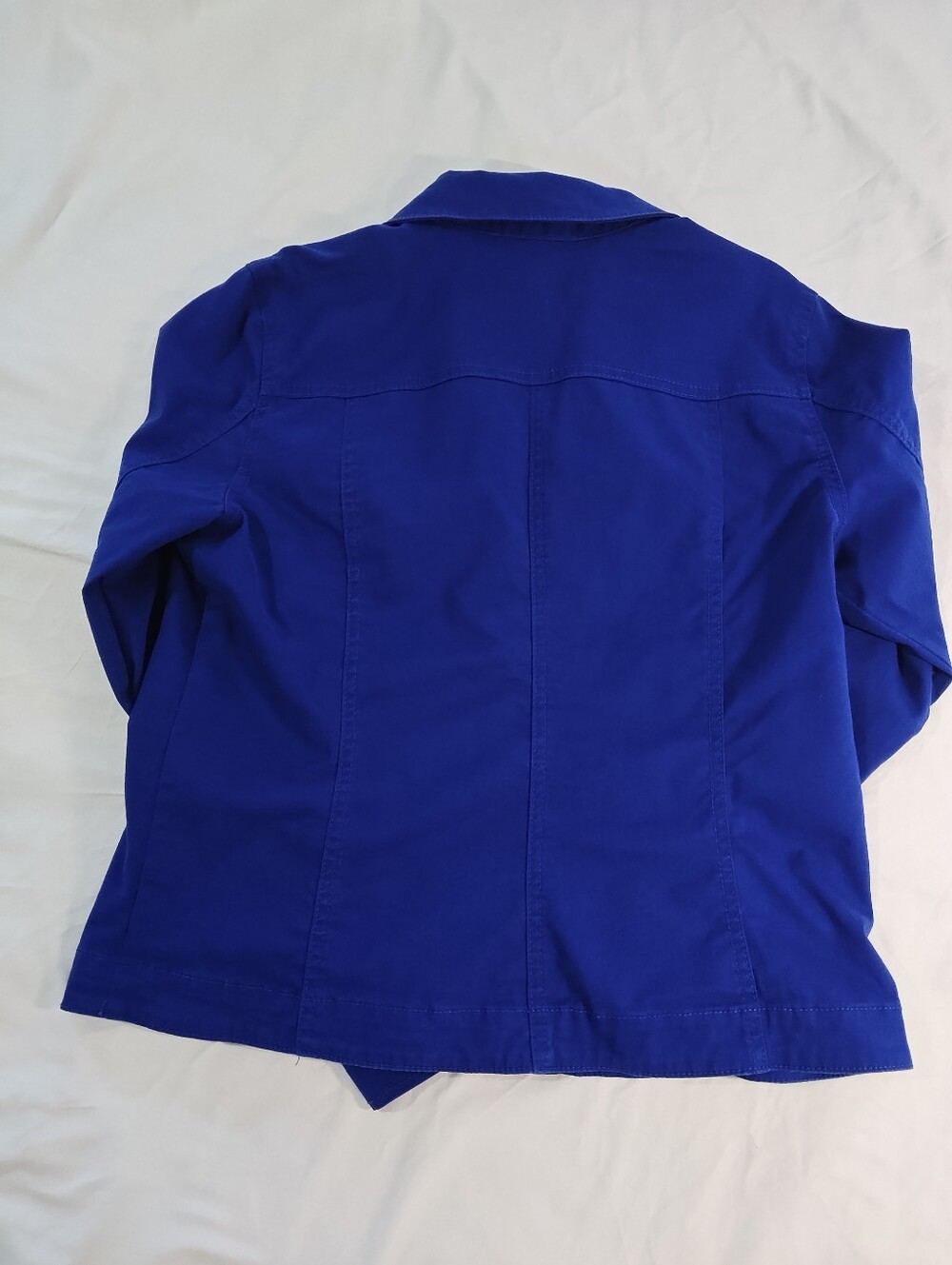 Charter Club Royal Blue Jean Jacket Style Cotton Blend Jacket, Size L - Picture 2 of 9